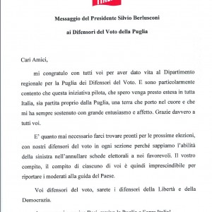 Lettera Berlusconi