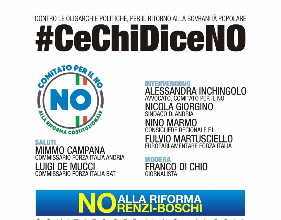 Andria. “NO alla riforma Renzi-Boschi”